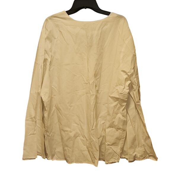 Ashley Stewart Blouse Women's 26 White Lace Up Bell Sleeve NWT - Picture 3 of 5